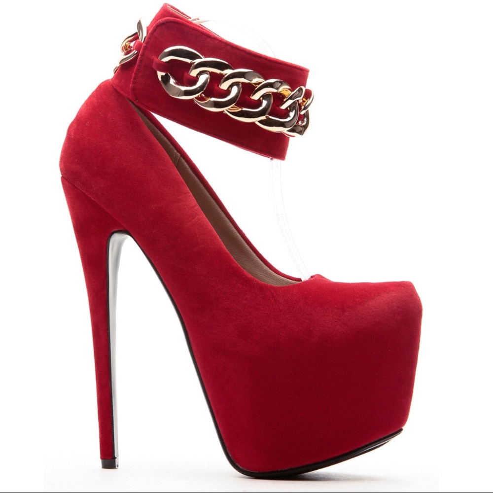 DELICACY SKY HIGH ANKLE STRAP PLATFORM PUMPS